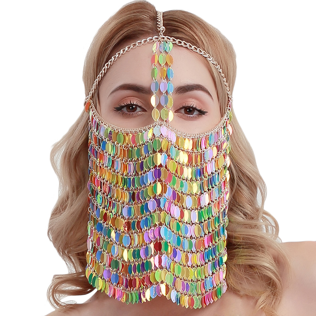 Wholesale Sequin Headpiece Face Veil Jew