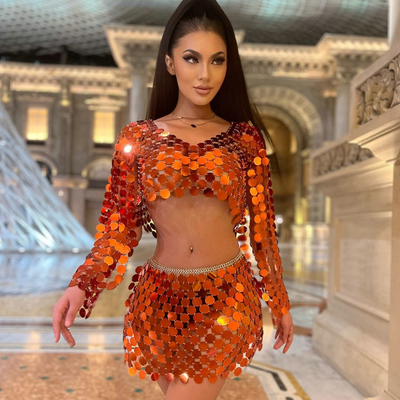 Wholesale Sequin Two Piece Set Outfit：Co