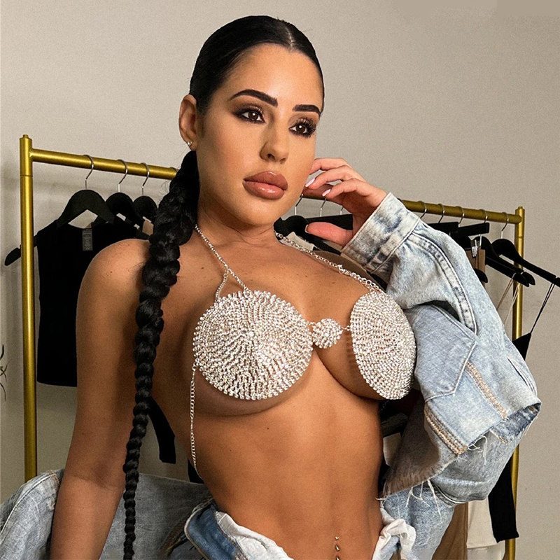 Sexy Diamond Chest Body Chain Bra Jewelr